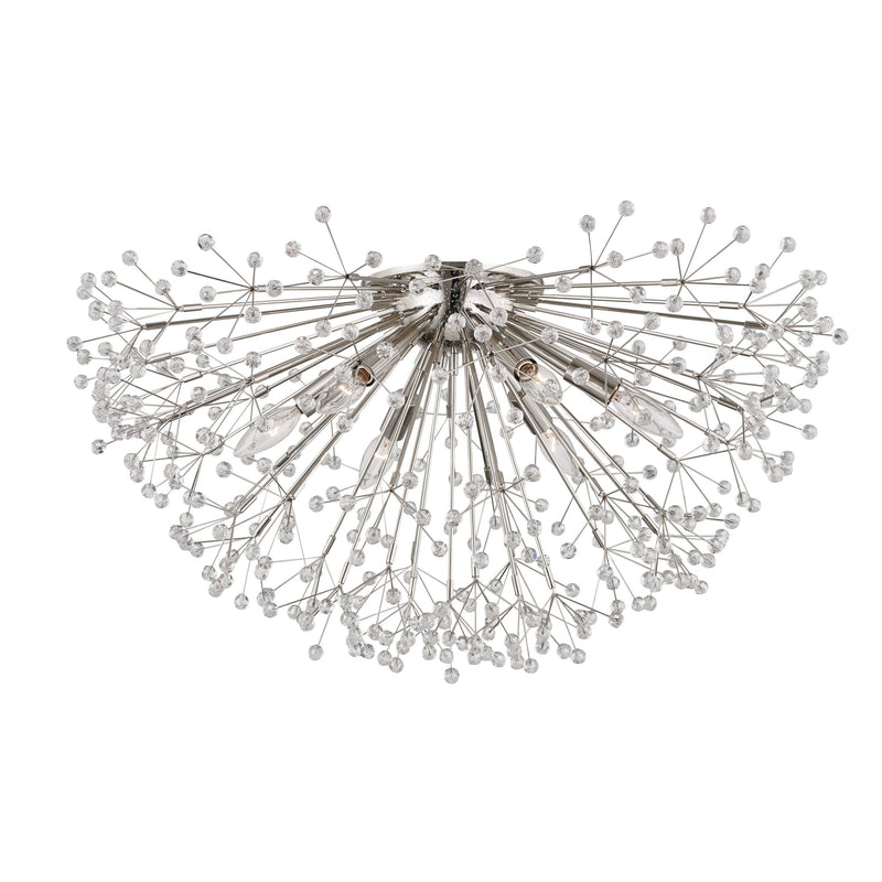 Lighting - Flush Mount Dunkirk 6 Light Semi Flush // Polished Nickel 