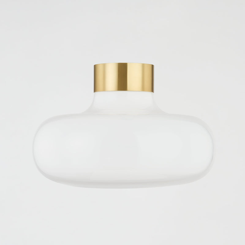 Lighting - Flush Mount Eliana 1 Light Flush Mount // Aged Brass 