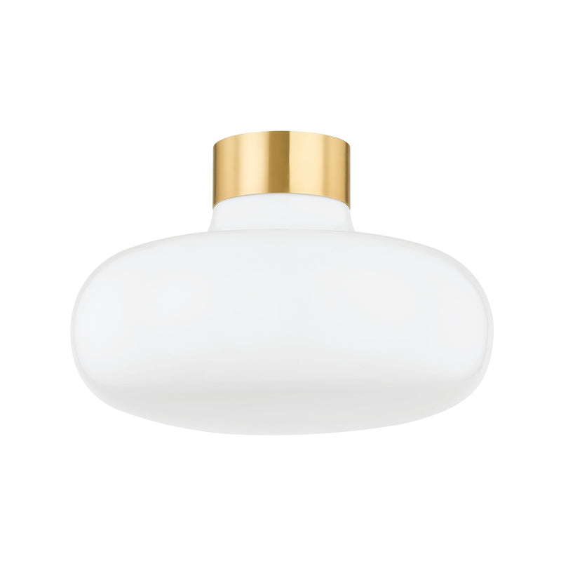 Lighting - Flush Mount Eliana 1 Light Flush Mount // Aged Brass 