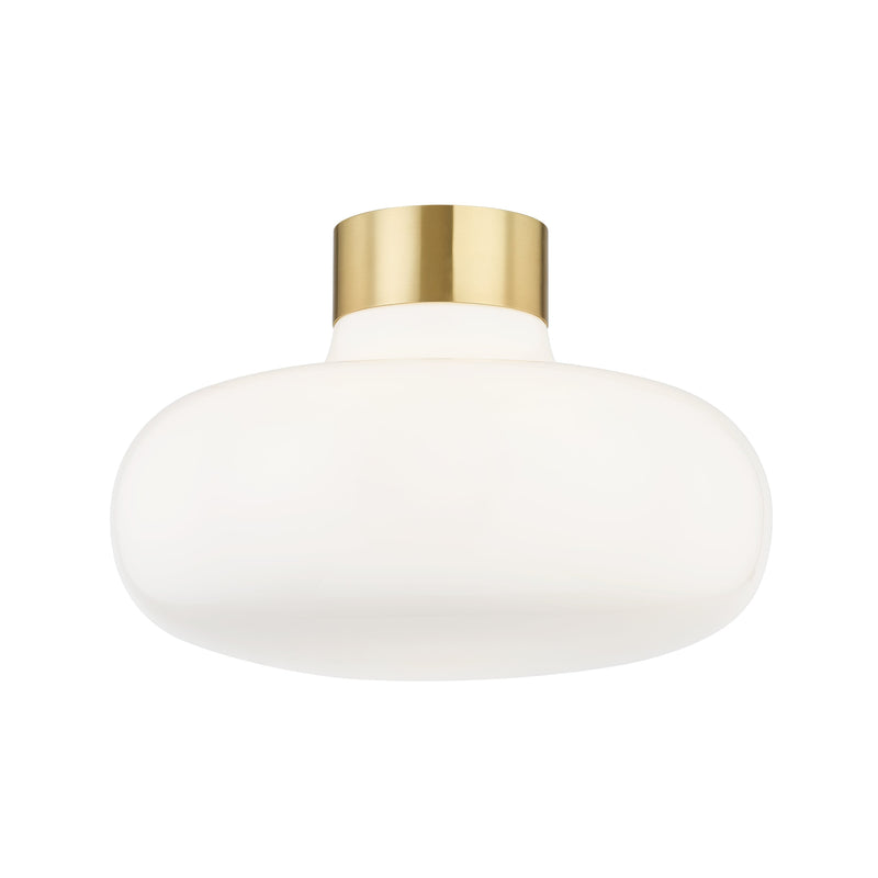 Lighting - Flush Mount Eliana 1 Light Flush Mount // Aged Brass 