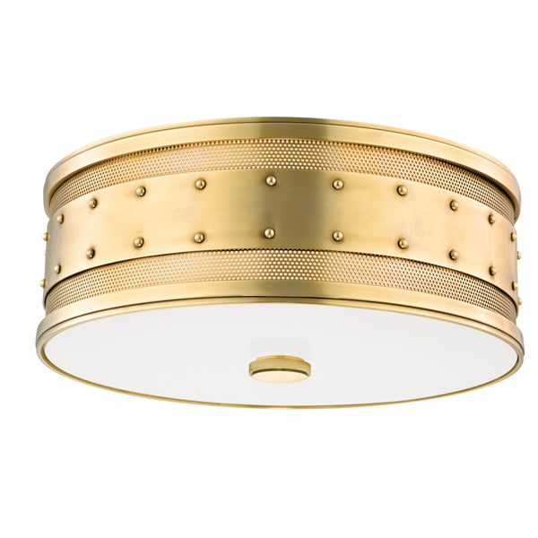 Lighting - Flush Mount Gaines 3 Light Flush Mount // Aged Brass 