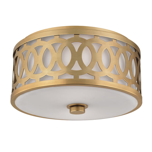 Lighting - Flush Mount Genesee 2 Light Medium Flush Mount // Aged Brass 