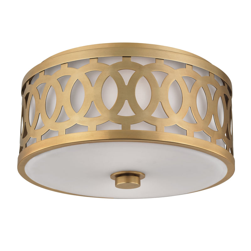 Lighting - Flush Mount Genesee 2 Light Medium Flush Mount // Aged Brass 