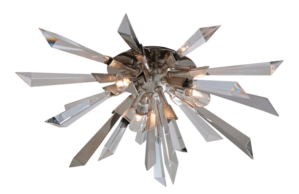 Lighting - Flush Mount Inertia 3 Light Flush // Silver Leaf 