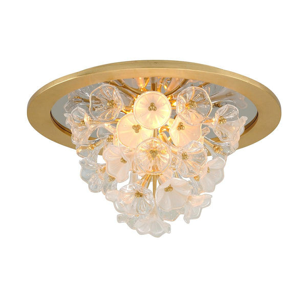 Lighting - Flush Mount Jasmine 1 Light Flush Mount // Gold Leaf 