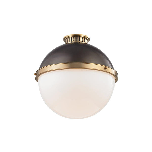 Lighting - Flush Mount Latham 1 Light Large Flush Mount // Aged & Antique Distressed Bronze 