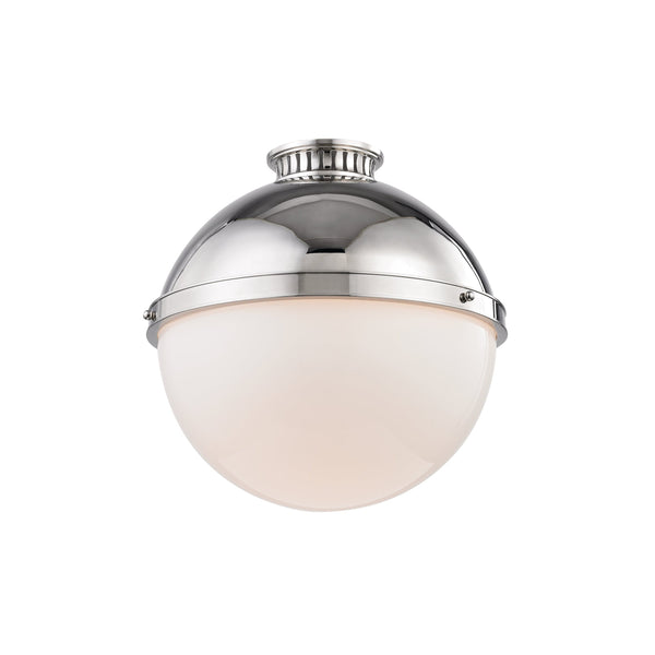 Lighting - Flush Mount Latham 1 Light Large Flush Mount // Polished Nickel 