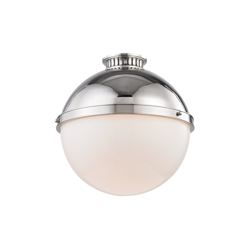 Lighting - Flush Mount Latham 1 Light Large Flush Mount // Polished Nickel 