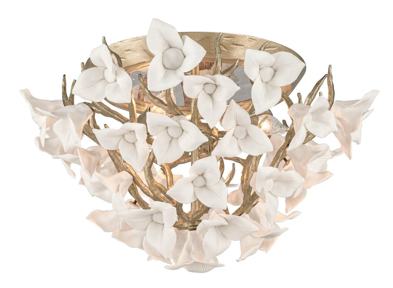 Lighting - Flush Mount Lily 4 Light Flush // Enchanted Silver Leaf 