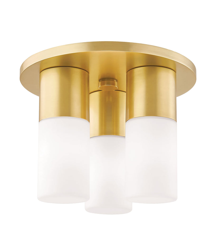 Lighting - Flush Mount Lola 3 Light Flush Mount // Aged Brass 