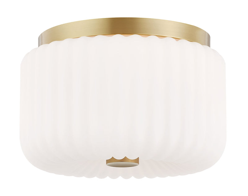 Lighting - Flush Mount Lydia 2 Light Flush Mount // Aged Brass 