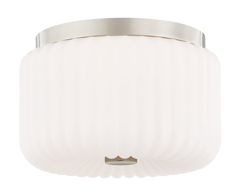 Lighting - Flush Mount Lydia 2 Light Flush Mount // Polished Nickel 