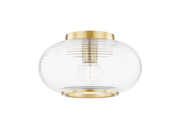 Lighting - Flush Mount Maggie 1 Light Flush Mount // Aged Brass 