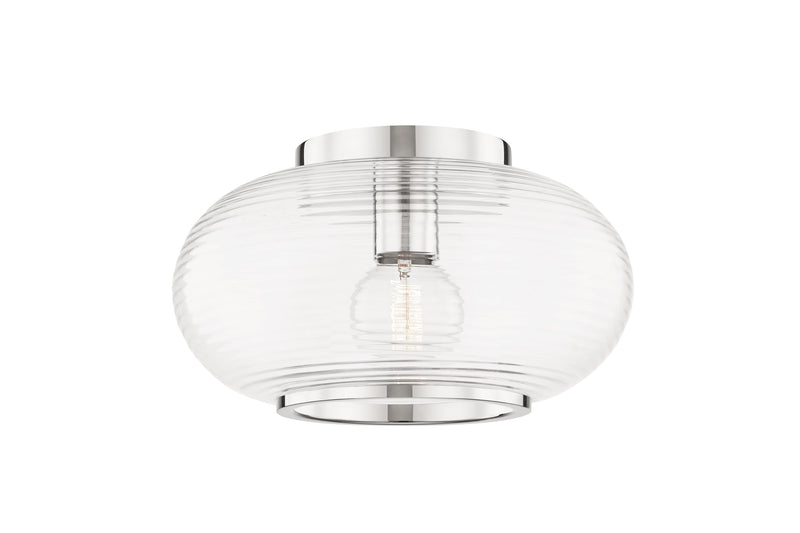 Lighting - Flush Mount Maggie 1 Light Flush Mount // Polished Nickel 