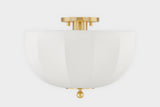 Lighting - Flush Mount Meshelle 1 Light Flush Mount // Aged Brass 