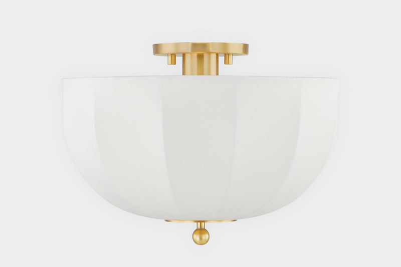 Lighting - Flush Mount Meshelle 1 Light Flush Mount // Aged Brass 