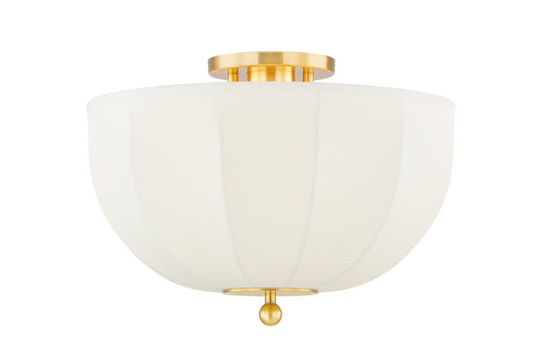 Lighting - Flush Mount Meshelle 1 Light Flush Mount // Aged Brass 