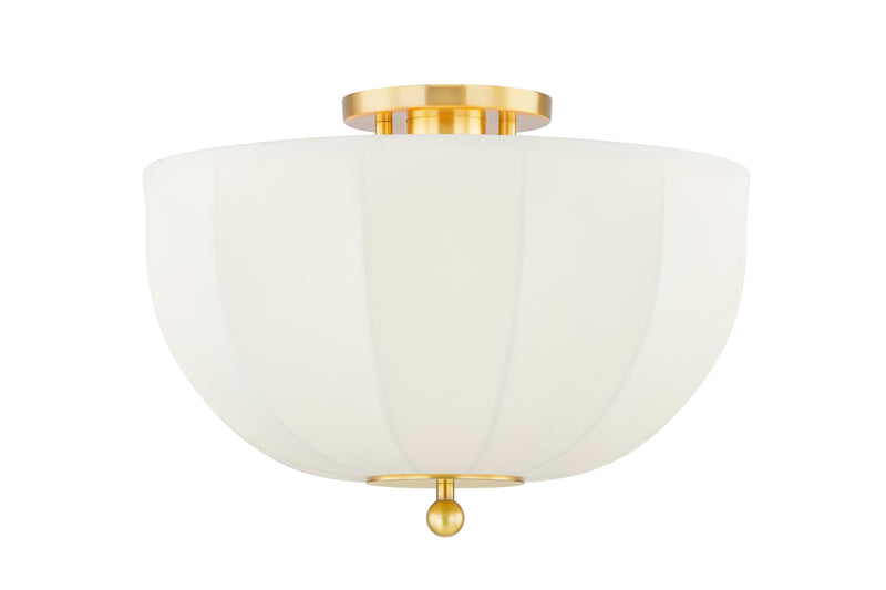 Lighting - Flush Mount Meshelle 1 Light Flush Mount // Aged Brass 