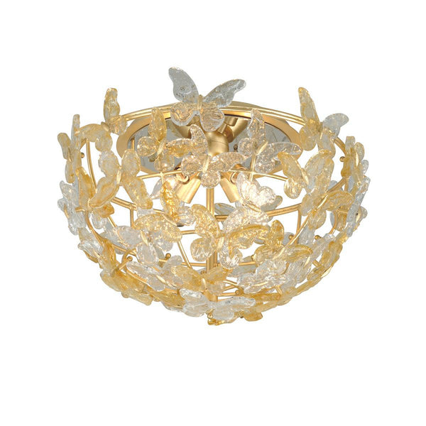 Lighting - Flush Mount Milan 4 Light Flush Mount // Gold Leaf 