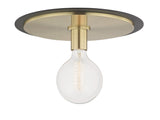 Lighting - Flush Mount Milo 1 Light Large Flush Mount // Aged Brass & Black 