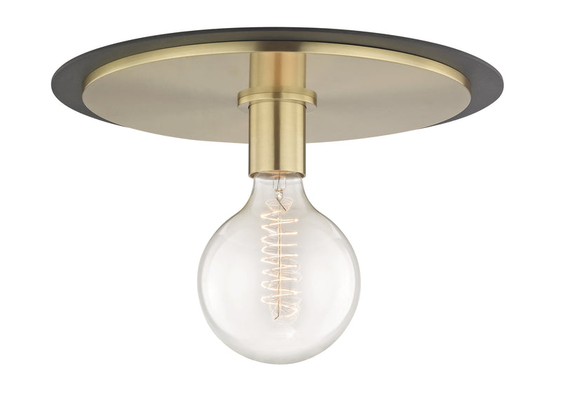 Lighting - Flush Mount Milo 1 Light Large Flush Mount // Aged Brass & Black 