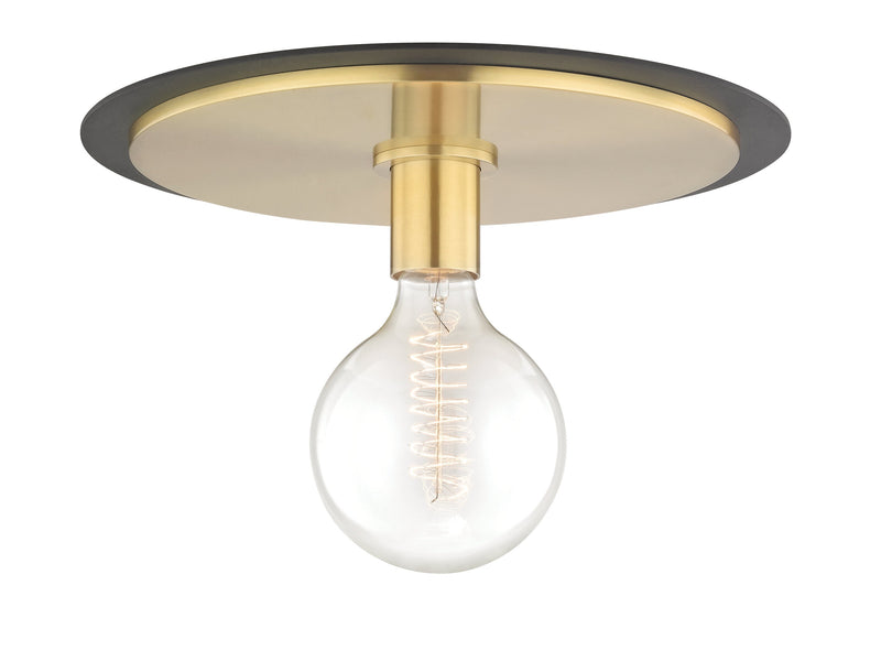 Lighting - Flush Mount Milo 1 Light Large Flush Mount // Aged Brass & Black 