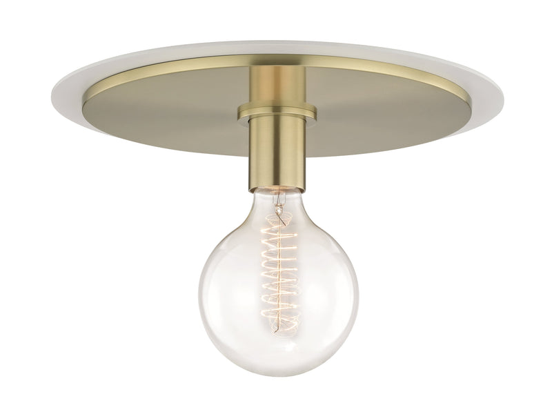 Lighting - Flush Mount Milo 1 Light Large Flush Mount // Aged Brass & Soft Off White 