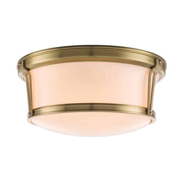 Lighting - Flush Mount Newport 3 Light Flush Mount // Aged Brass 