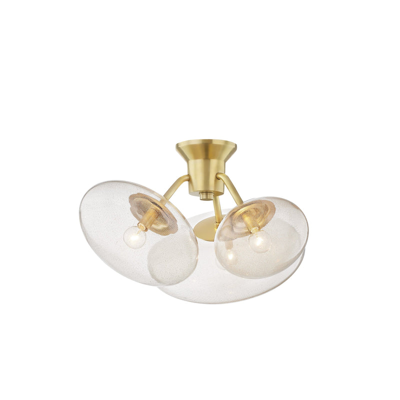 Lighting - Flush Mount Opera 3 Light Flush Mount // Aged Brass 