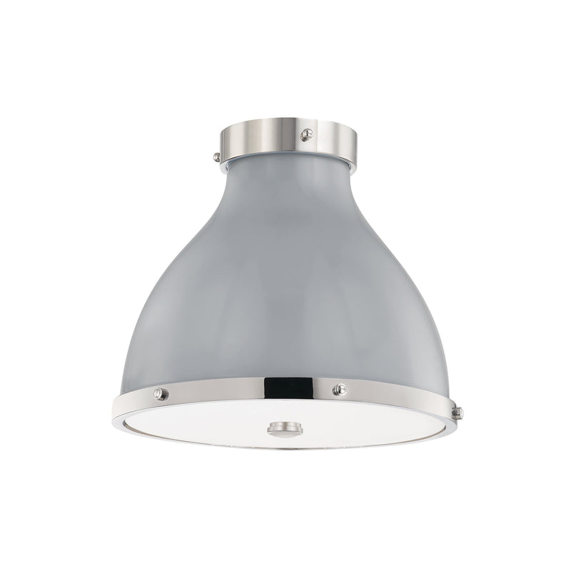 Lighting - Flush Mount Painted No. 3 2 Light Flush Mount // Polished Nickel & Parma Gray Combo 