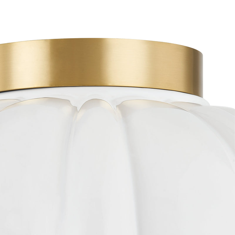 Lighting - Flush Mount Penelope 1 Light Flush Mount // Aged Brass 