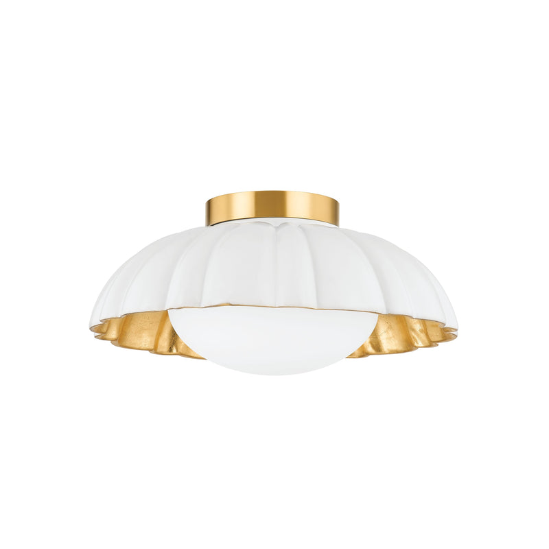 Lighting - Flush Mount Penelope 1 Light Flush Mount // Aged Brass 