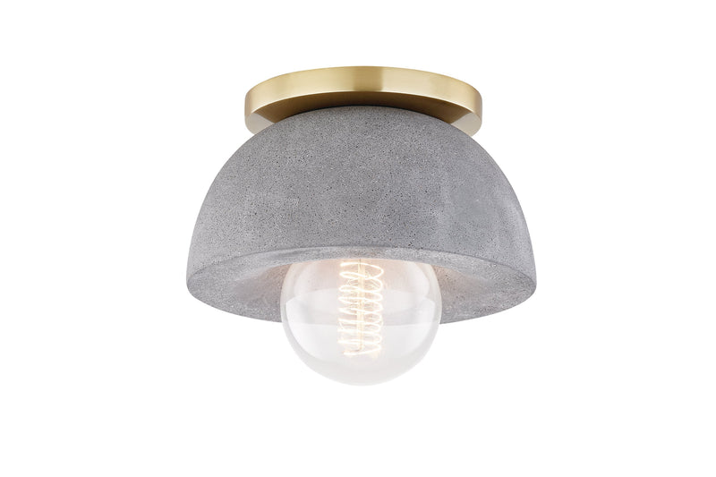 Lighting - Flush Mount Poppy 1 Light Flush Mount // Aged Brass 