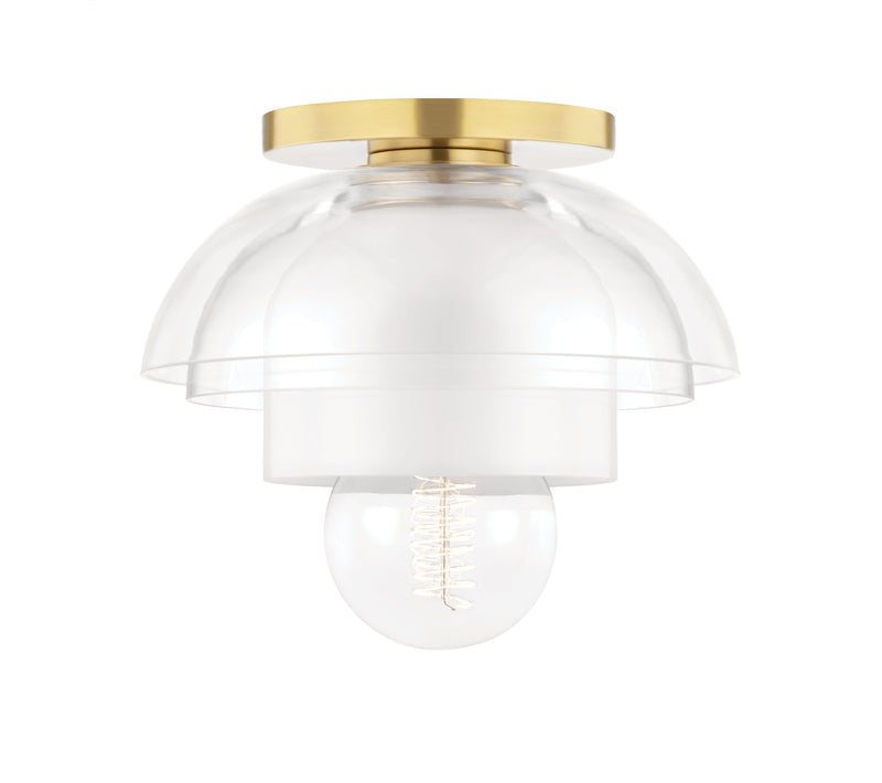 Lighting - Flush Mount Ruby 1 Light Flush Mount // Aged Brass 