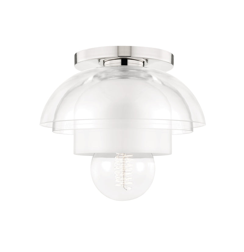 Lighting - Flush Mount Ruby 1 Light Flush Mount // Polished Nickel 