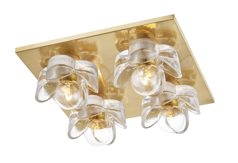 Lighting - Flush Mount Shea 4 Light Flush Mount // Aged Brass 