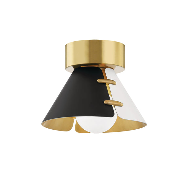 Lighting - Flush Mount Split 1 Light Small Flush Mount // Aged Brass 