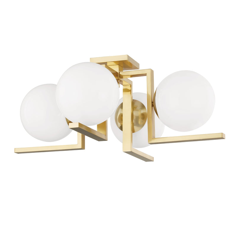 Lighting - Flush Mount Tanner 4 Light Flush Mount // Aged Brass 