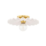 Lighting - Flush Mount Tinsley 1 Light Flush Mount // Aged Brass & Ceramic Gloss Cream 