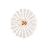 Lighting - Flush Mount Tinsley 1 Light Flush Mount // Aged Brass & Ceramic Gloss Cream 