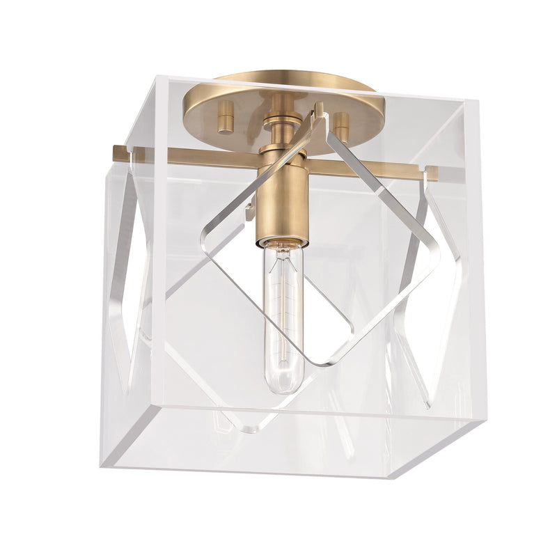 Lighting - Flush Mount Travis 1 Light Flush Mount // Aged Brass 