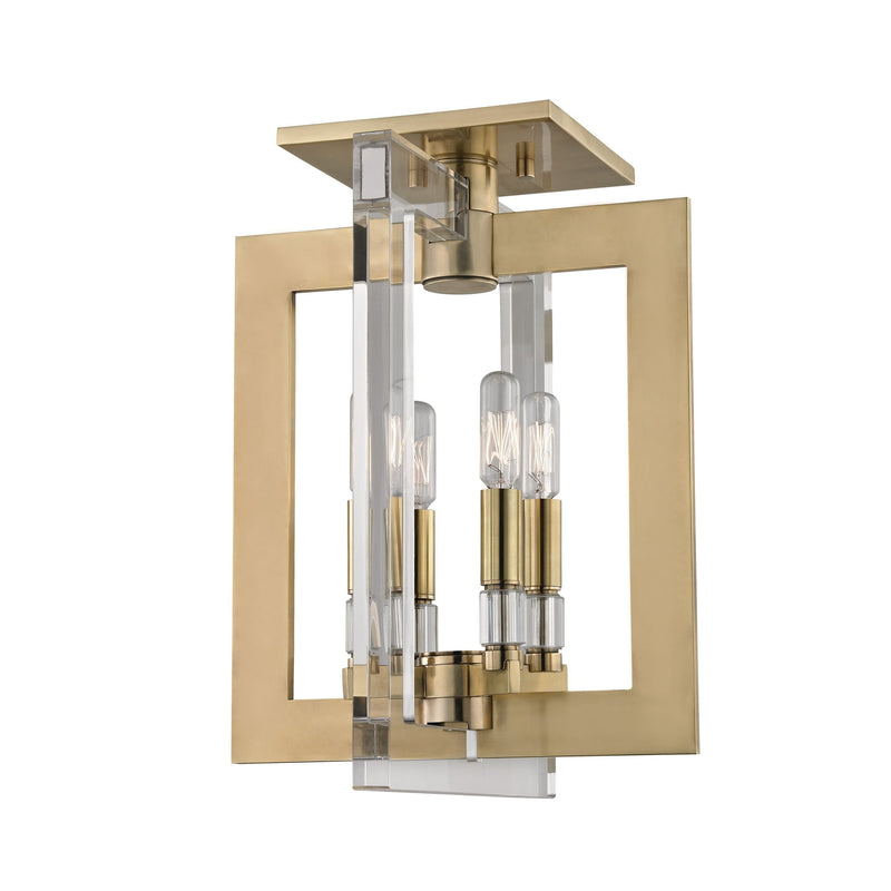 Lighting - Flush Mount Wellington 4 Light Flush Mount // Aged Brass 