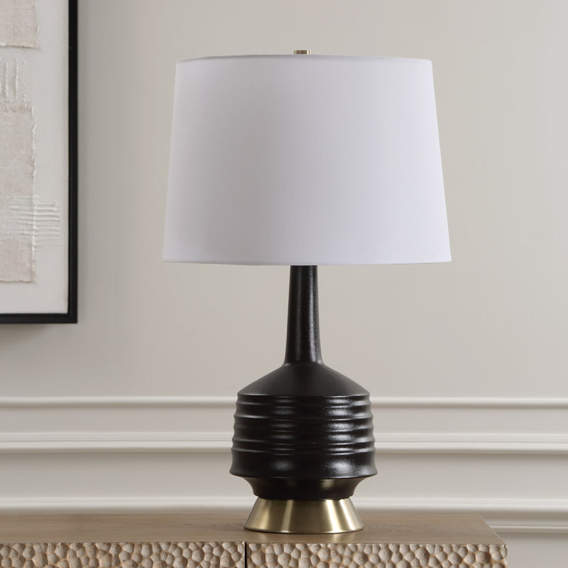 Lighting Foster Black Glaze Table Lamp 