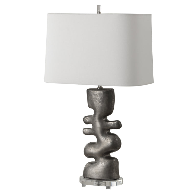 Lighting Free Flowing Nickel Table Lamp 