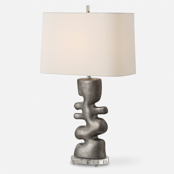 Lighting Free Flowing Nickel Table Lamp 