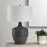 Lighting Graphite Ribbed Table Lamp 