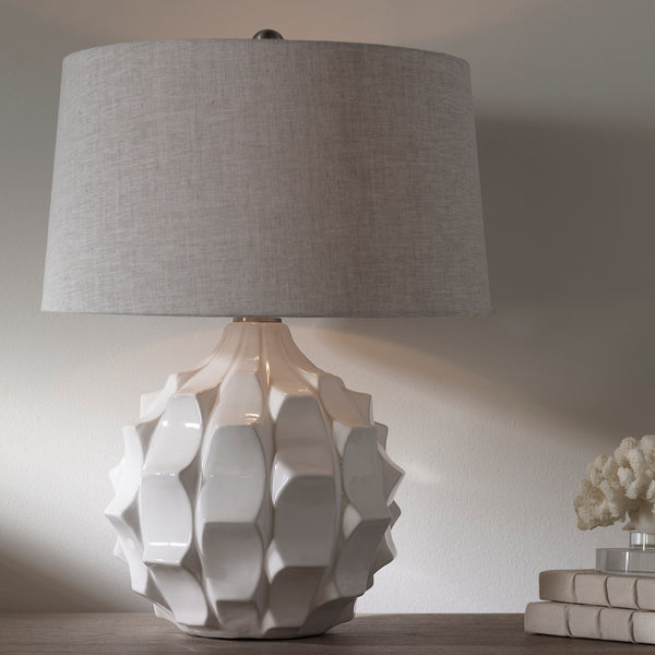 Lighting Guerina Scalloped White Lamp 