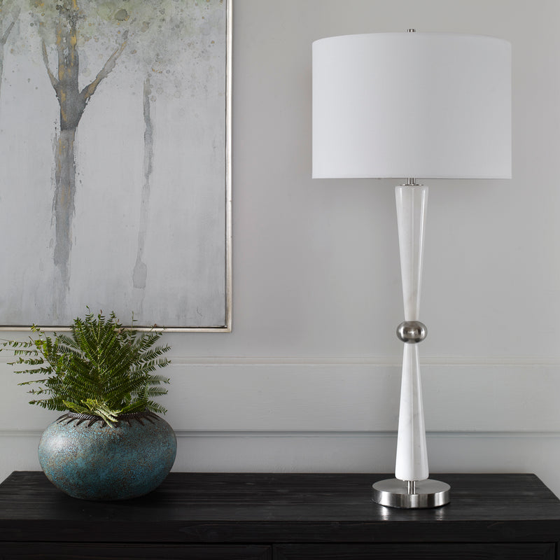 Lighting Hourglass White Table Lamp 