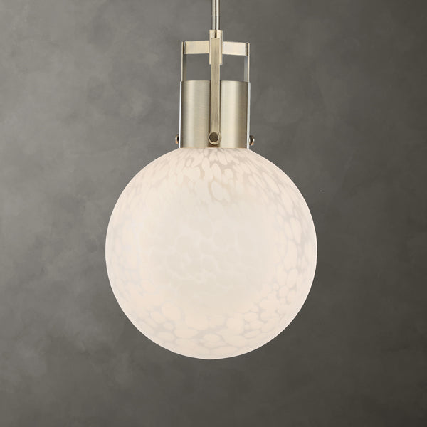 Lighting Huch 1 Light White Glass Pendant 