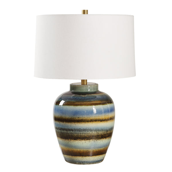 Lighting Judarn Blue Brown Table Lamp 